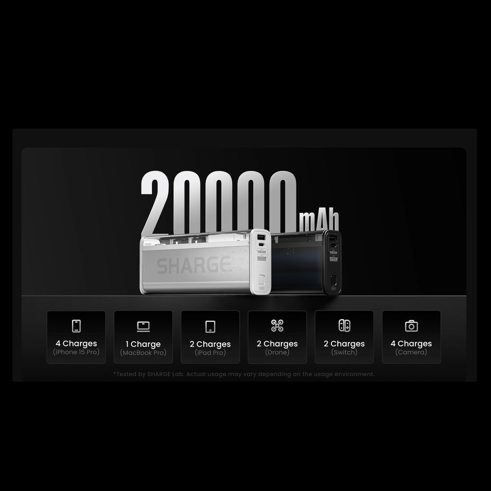 Accesorio sharge bateria shargeek 140 capacidad 20,000 mha color transparente Shop name