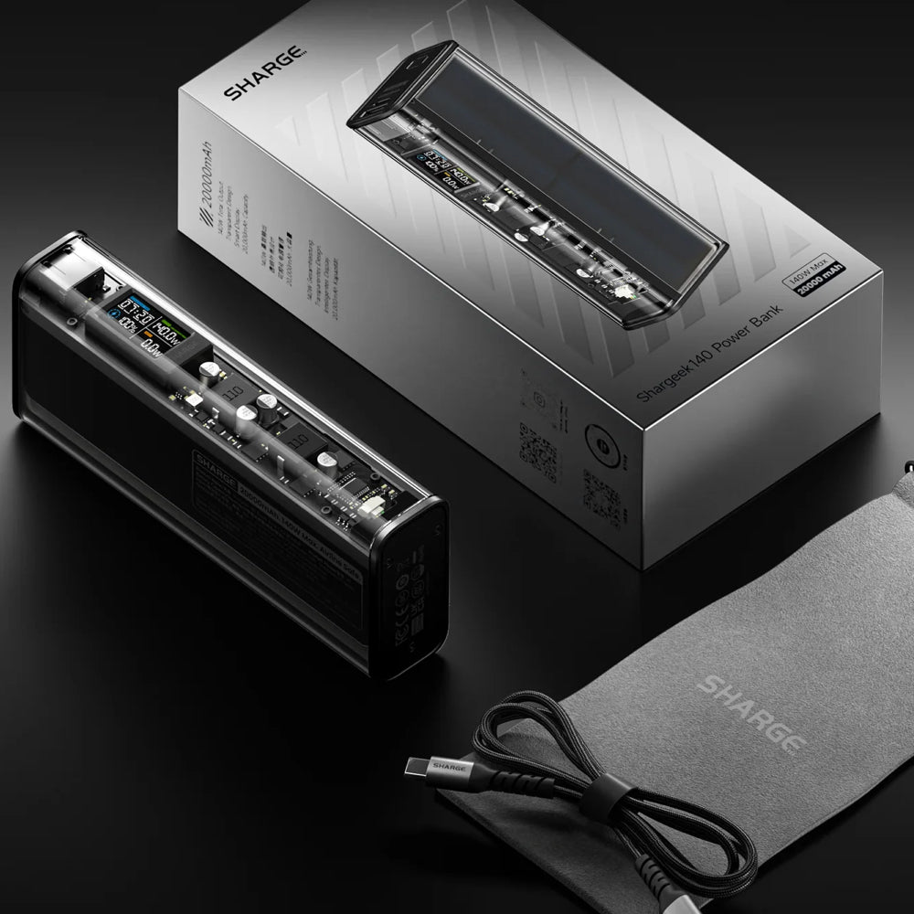 Accesorio sharge bateria shargeek 140 capacidad 20,000 mha color transparente