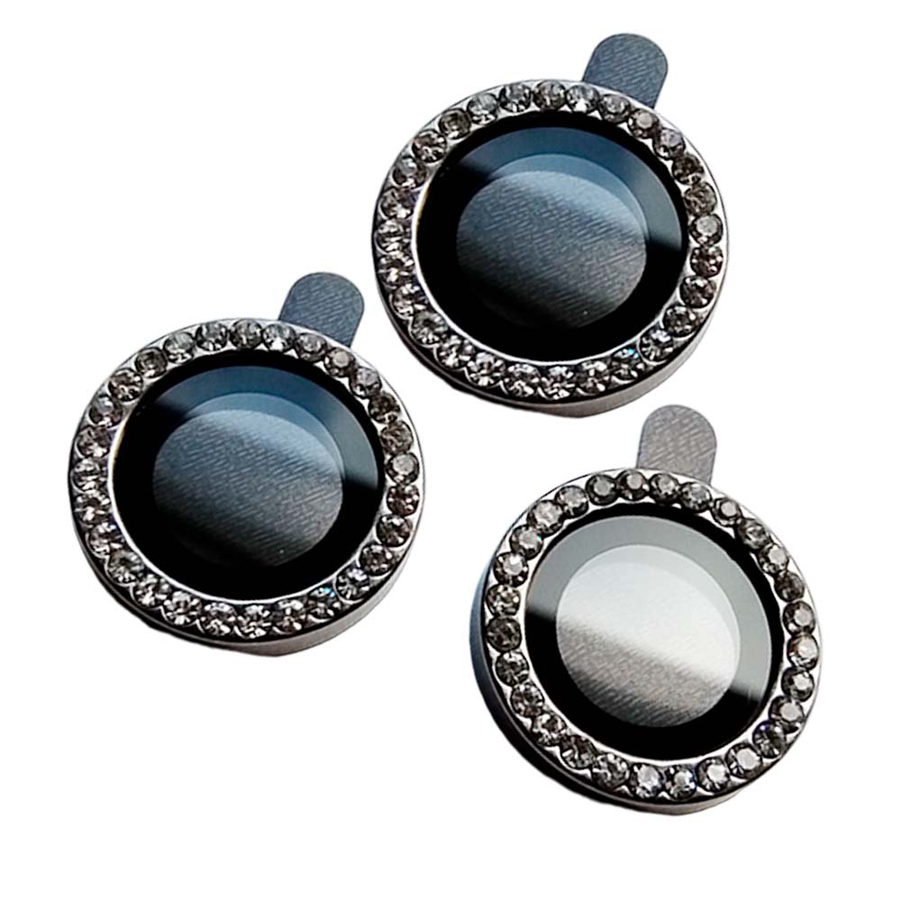 Accesorio el rey vidrio templado camara iphone 15 pro max diamantes color gris Shop name