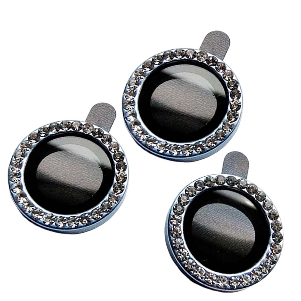 Accesorio el rey vidrio templado camara iphone 15 pro max diamantes color celeste Shop name