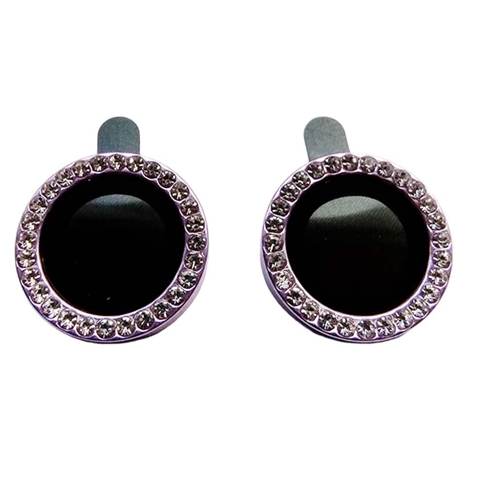 Accesorio el rey vidrio templado camara iphone 15 diamantes color morado Shop name