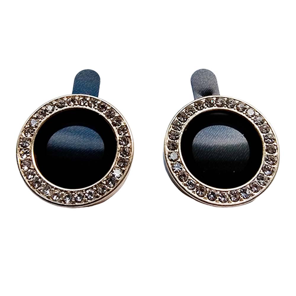 Accesorio el rey vidrio templado camara iphone 15 diamantes color dorado Shop name