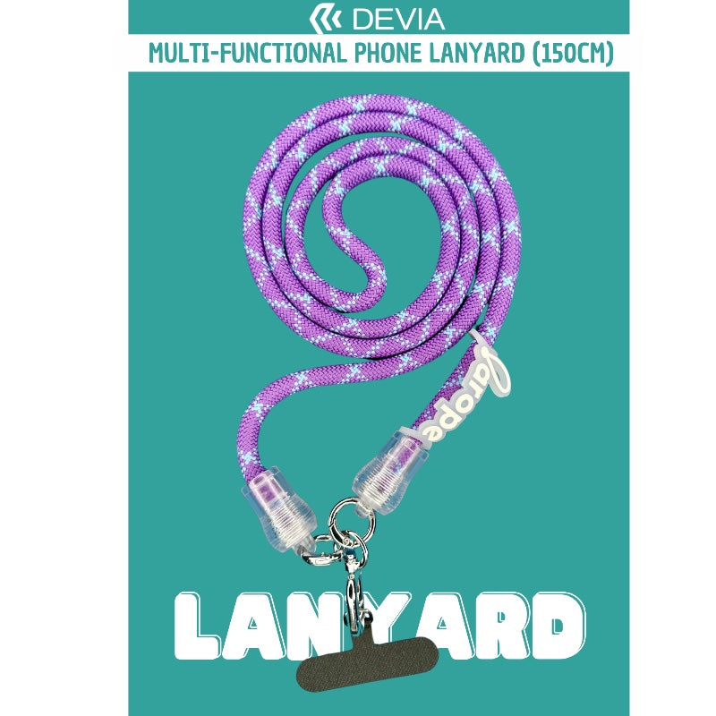 Accesorio devia strap 1.2 m largo con sujetadora new con colgador de llaves y audifonos color morado/azul Shop name