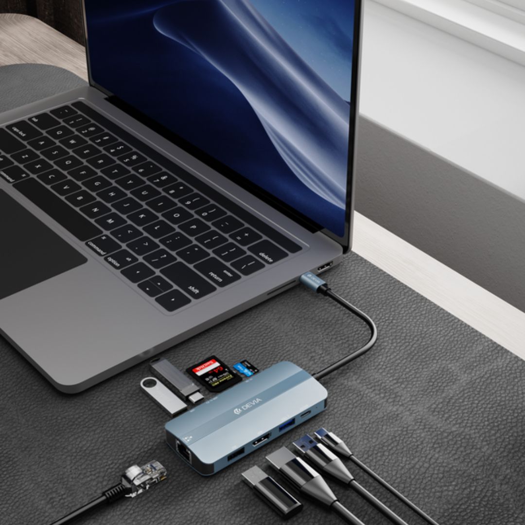 Devia EC704 Leopard Series 9 In 1 HUB color deep gray Shop name