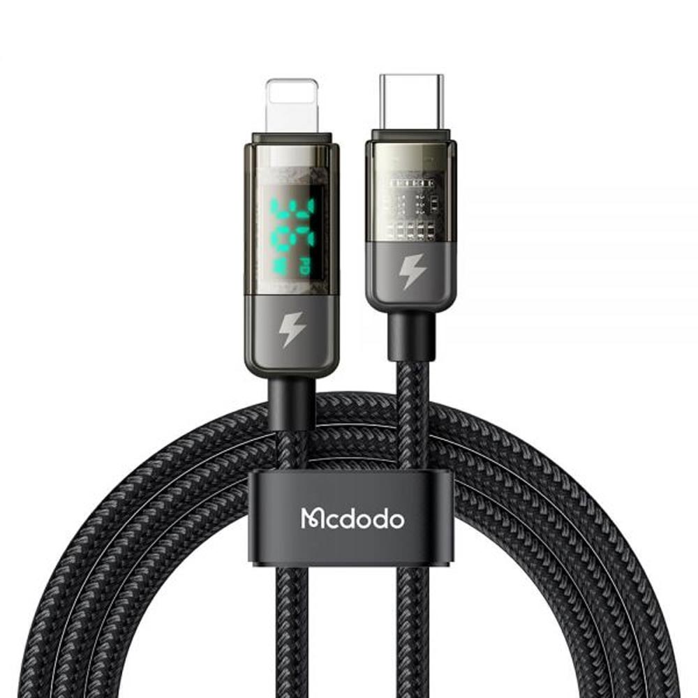 Cable USB C a Lightning para iPhone Con LED Desconexión Automática 1,8 m Negro Shop name