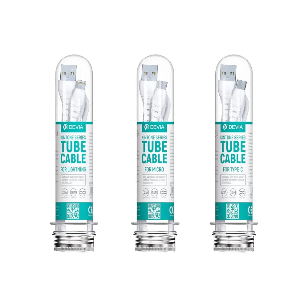 Cable devia micro usb kintone series tube cable suit ( 30pcs / suit) color blanco Shop name