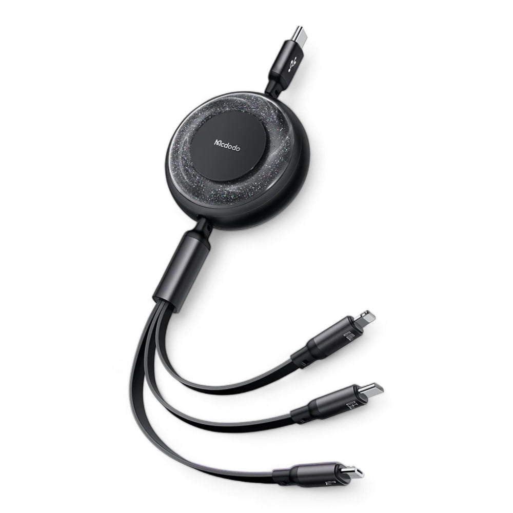 Cable mcdodo tipoc ca-5220 3 in 1 100w usb-c to lightning+micro+type-c super fast charging data cable 1.2m color negro Shop name