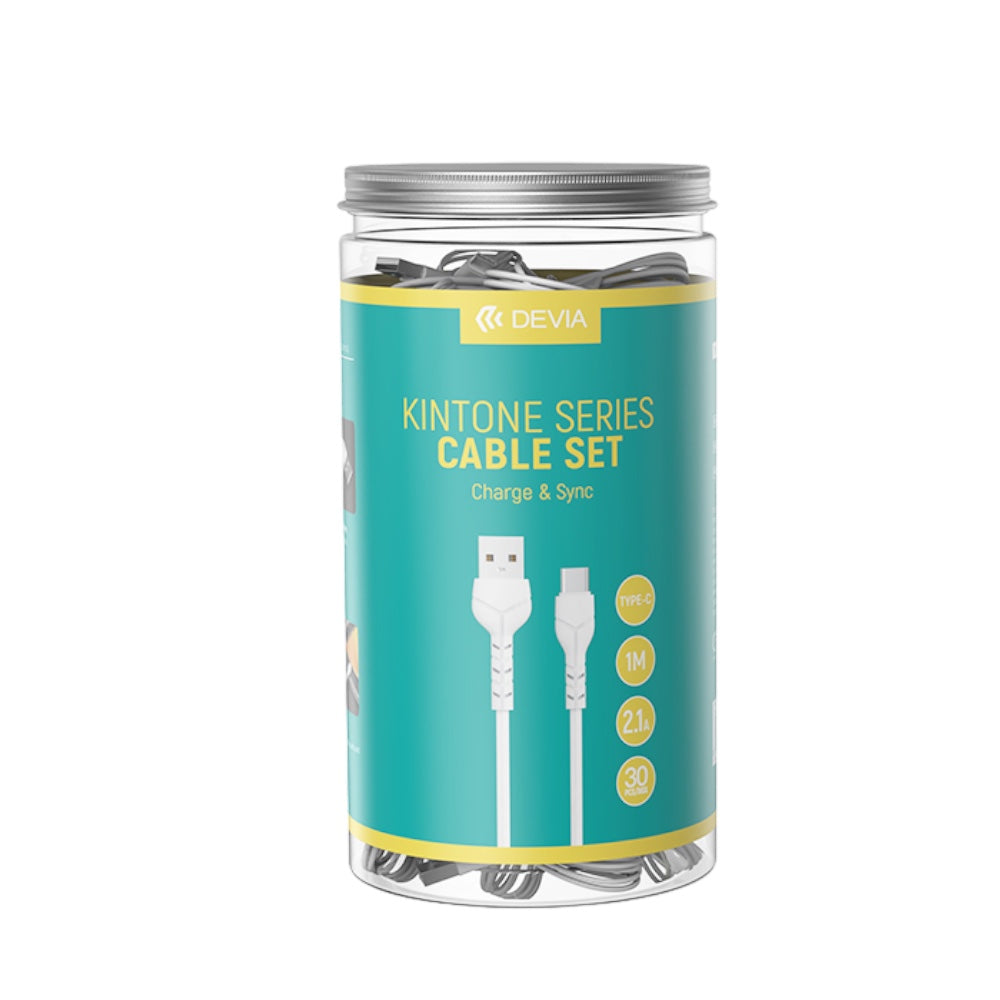 Cable devia tipoc kintone series cable set v2 ( type-c 30pcs) model ec305 color blanco Shop name