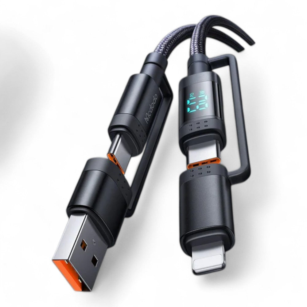 Cable mcdodo usb ca-1990 mcdodo 4 en 1 charging cable + led watt display color negro Shop name