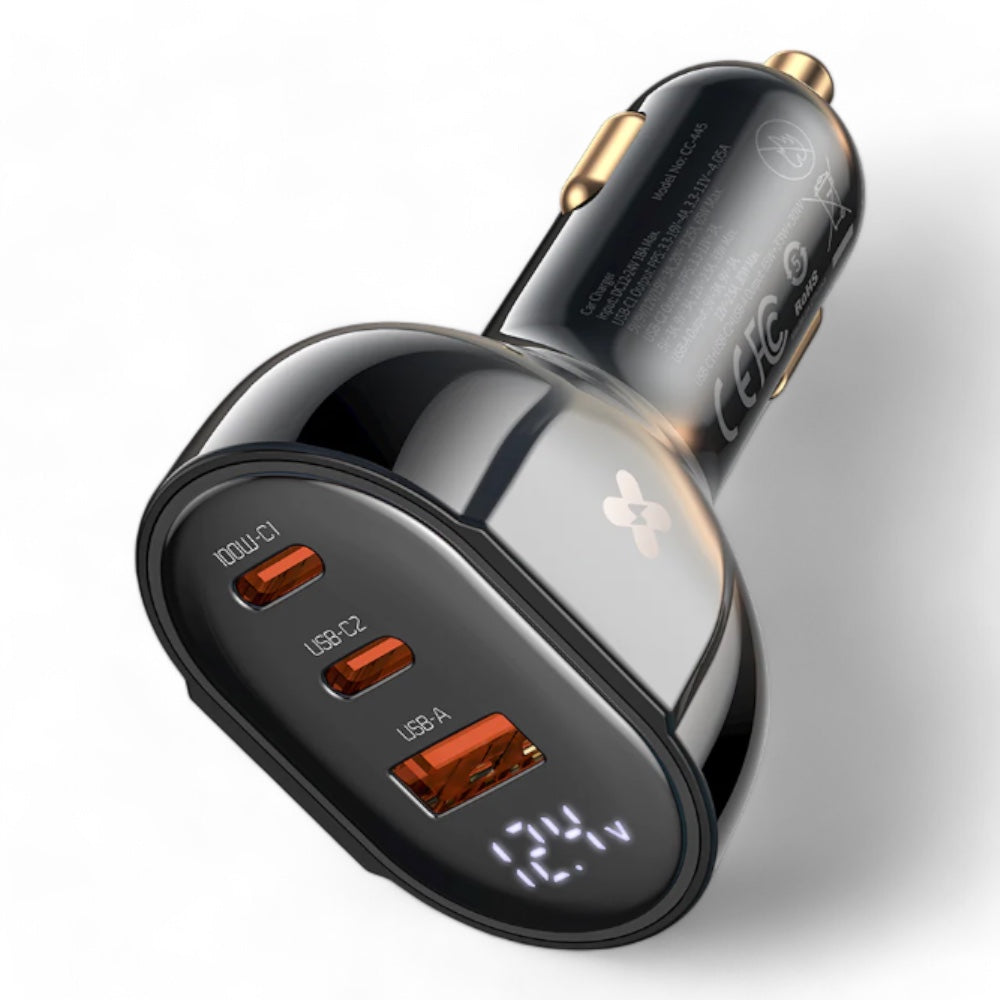 Cargador mcdodo carro cc-4450 128w dual usb c+ usb car charger color negro  Shop name