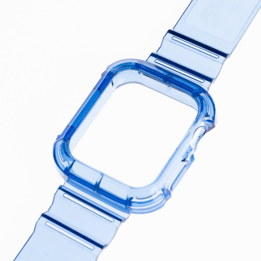 Pulseras generico + bumper rugged clear 42 mm azul Shop name