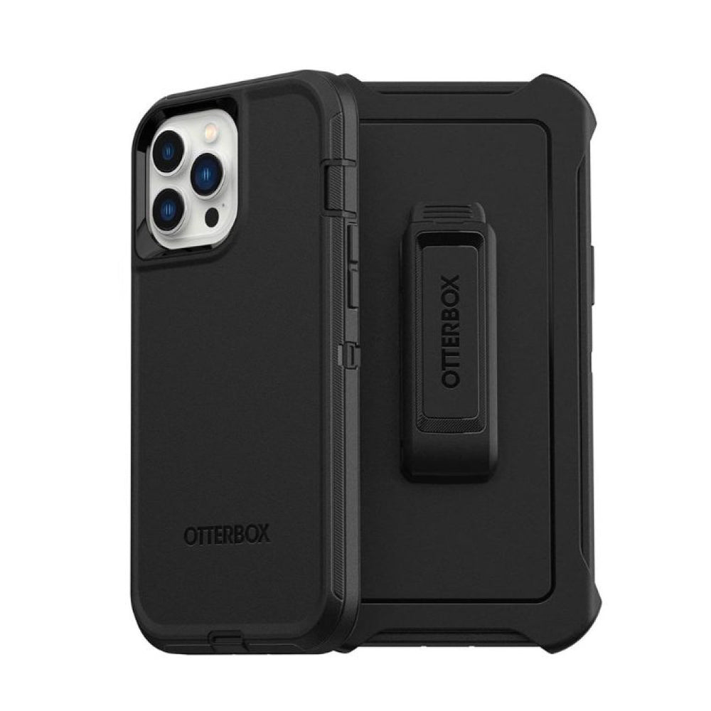 Estuche otterbox defender con clip color negro modelo iphone 15 pro max
