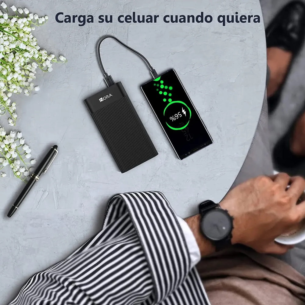 Bateria 1hora carga rapida 2 puertos usb 2 type c 20000mah negro gar117  Shop name