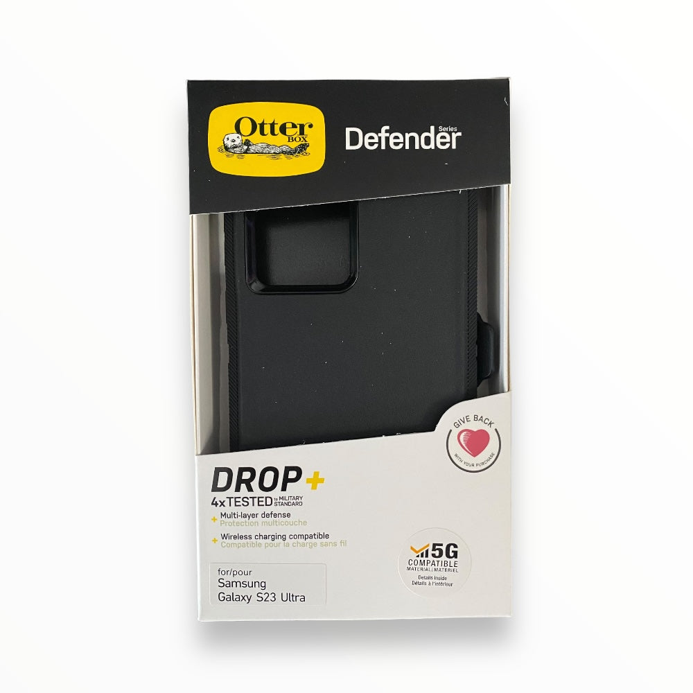 Estuche otterbox defender con clip color negro modelo samsung s23 ultra