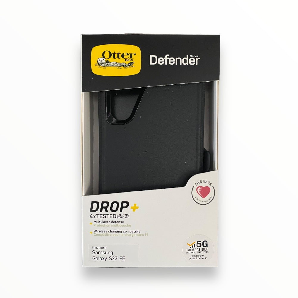 Estuche otterbox defender con clip color negro modelo samsung s23 fe
