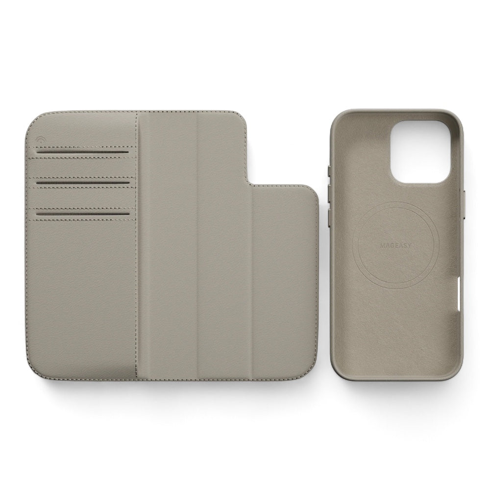 Estuche switcheasy folio iphone 16 pro card folio m leather flip phone case with stand starlight color multicolor Shop name