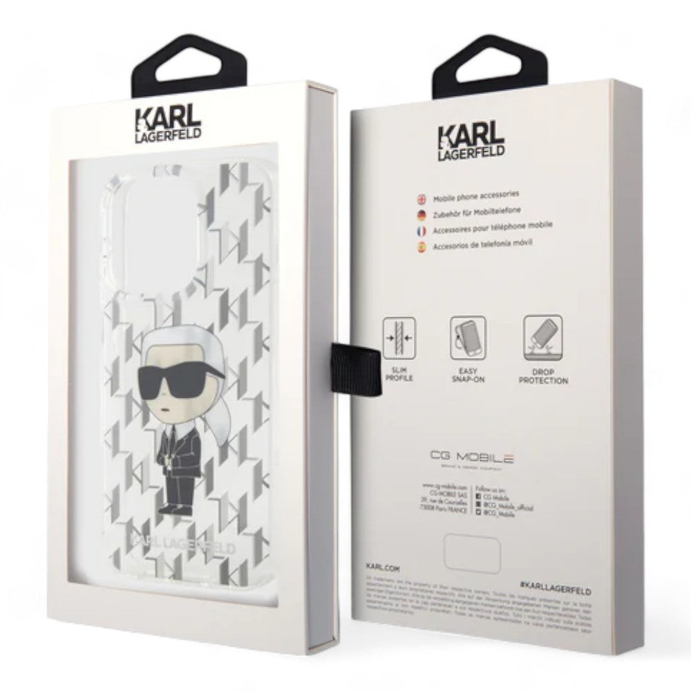 Estuche karl lagerfeld hard case iphone 15 pro pc/tpu clear hard case iml ikonik monogram color transparente Shop name