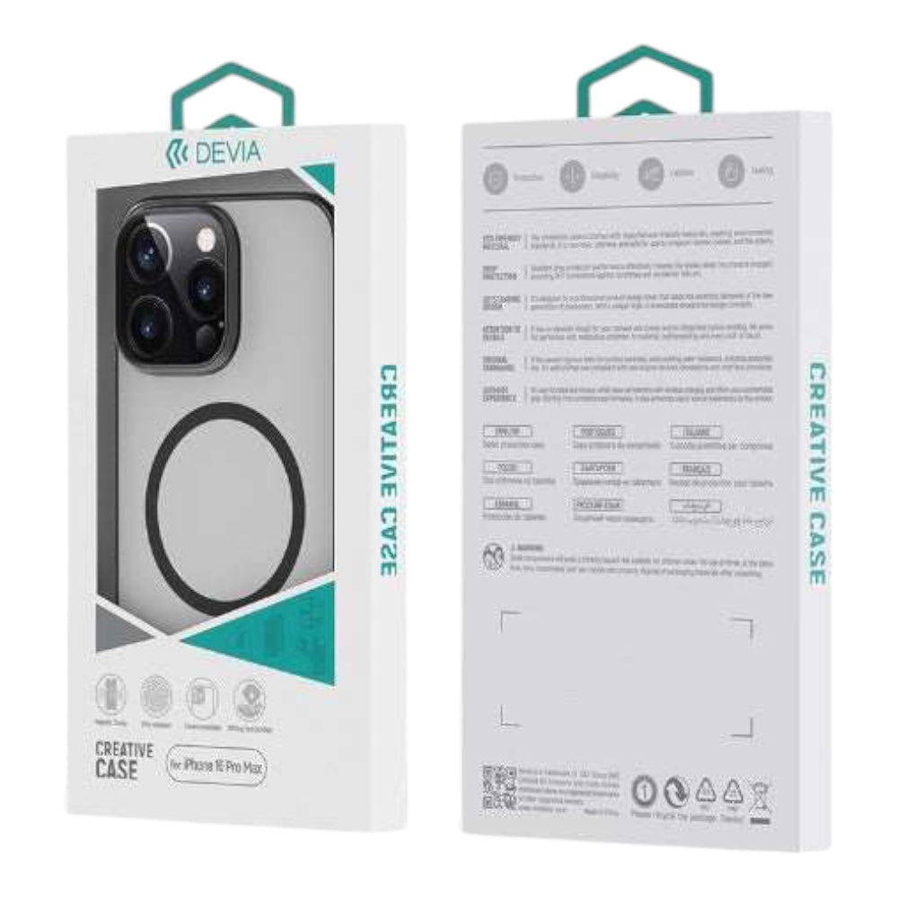 Estuche devia magsafe iphone 16 pro max glimmer magnetic series case(pc) color negro Shop name