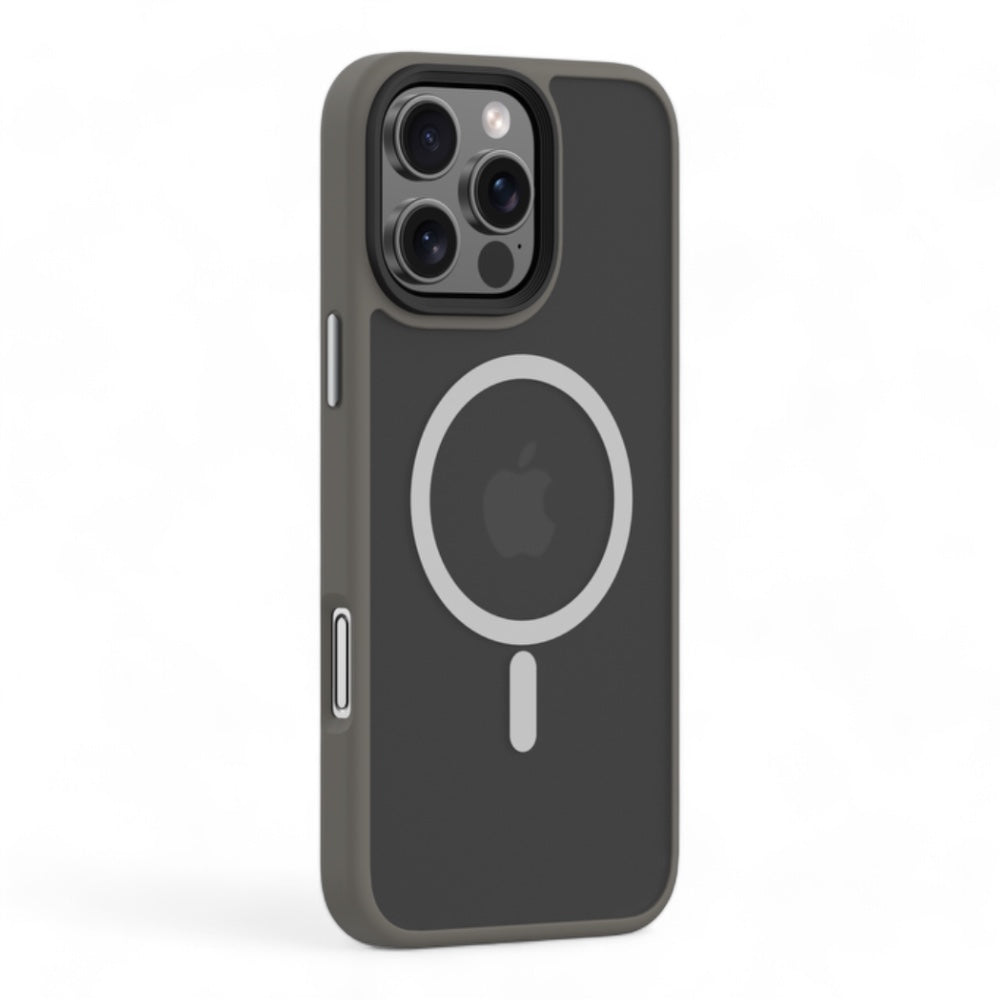 Estuche devia magsafe iphone 16 pro pino series magnetic shockproof case color gris oscuro Shop name