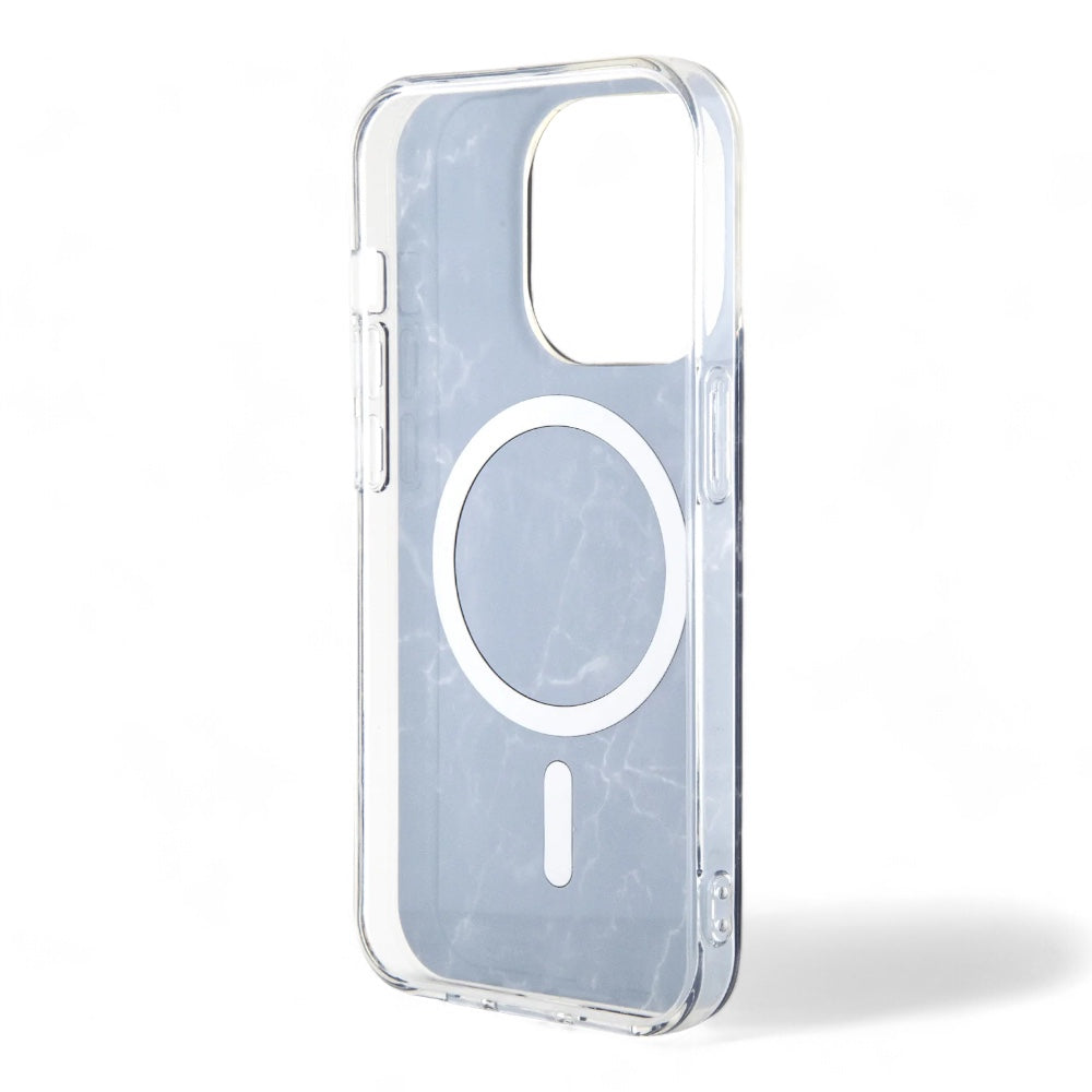 Estuche guess magsafe iphone 15 pro - pc/tpu black hard case magsafe iml marble color negro