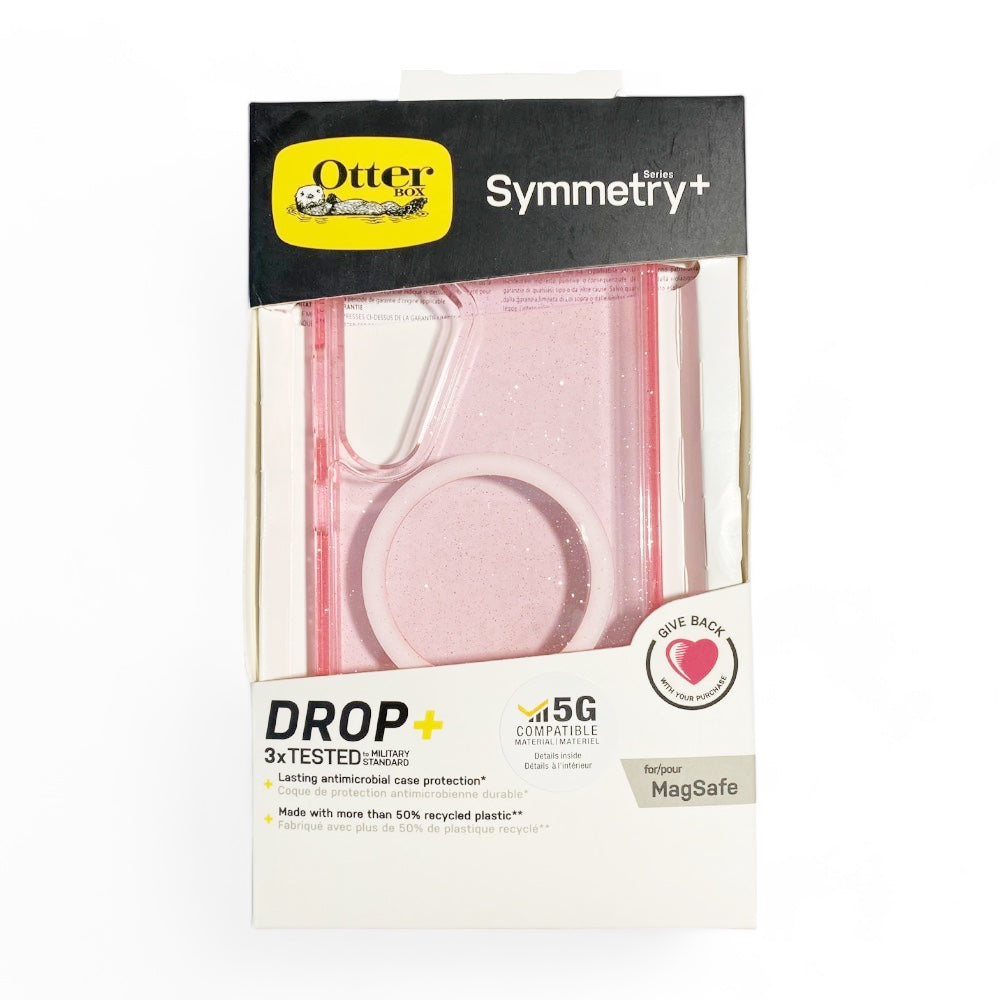 Estuche otterbox symmetry magsafe samsung s24 glitter color transparente/rosado Shop name