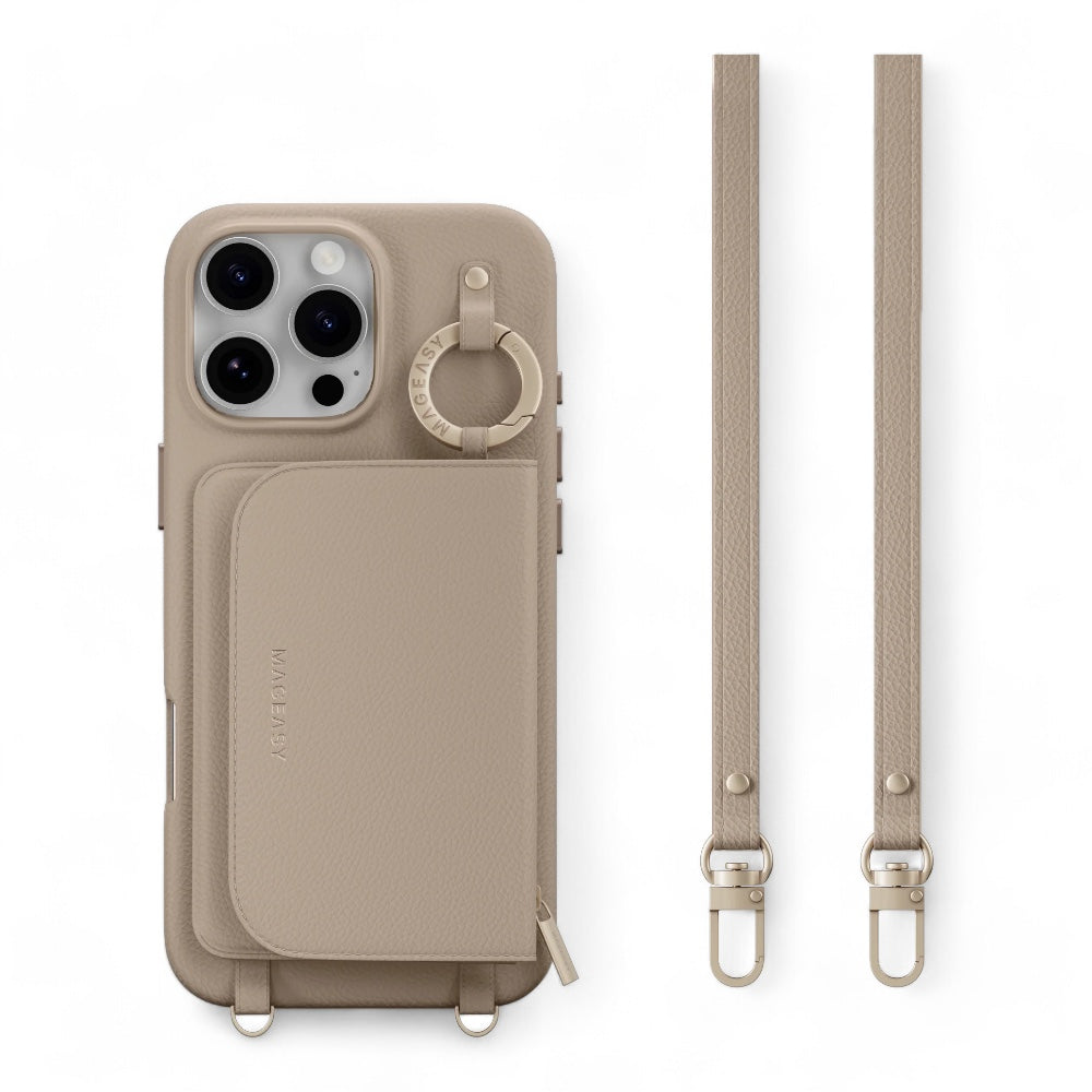 Estuche switcheasy wallet iphone 16 pro pouch m wallet phone case with stand camel brown color cafe Shop name