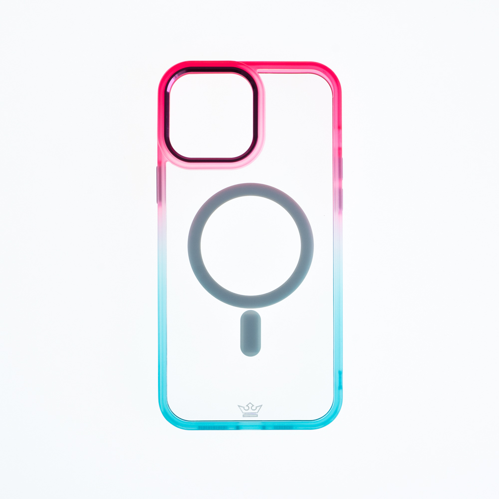 Estuche magsafe el rey degrade borde y magsafe apple iphone 14 plus color rosado / turquesa Shop name