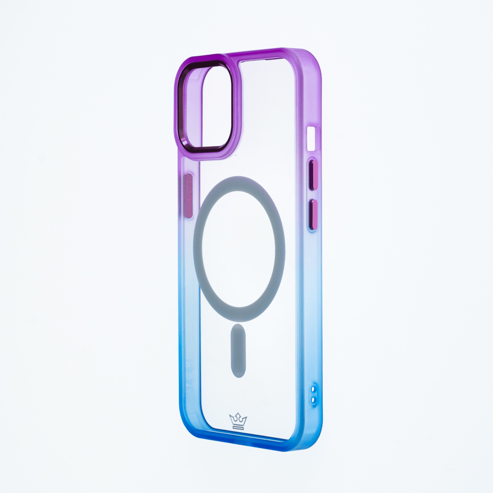 Estuche MagSafe El Rey Degrade Borde Morado Azul Para iPhone 14 Plus Shop name