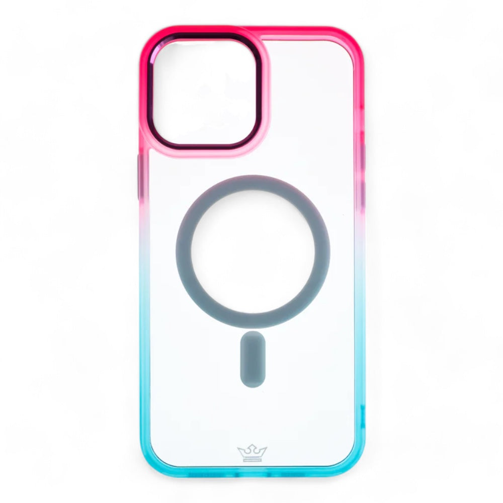 Estuche MagSafe El Rey Degradé Borde para iPhone 14 Rosado Turquesa Shop name