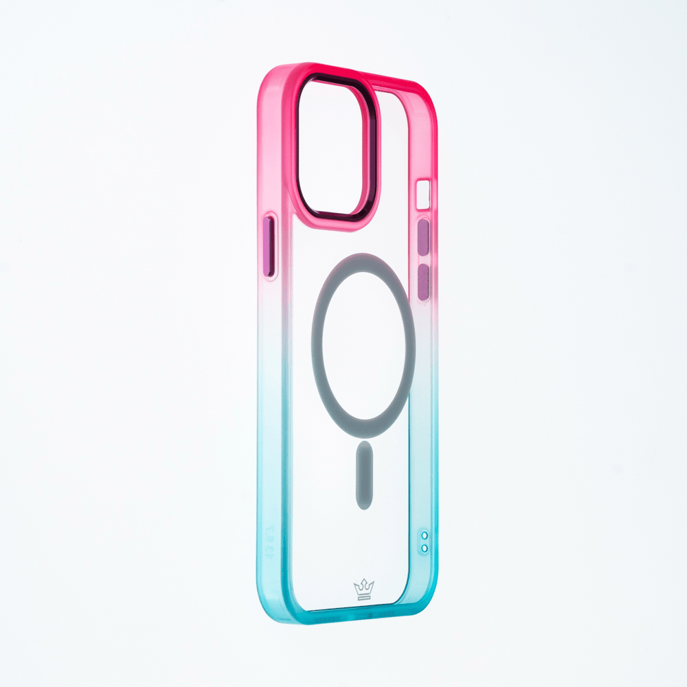 Estuche MagSafe El Rey Degradé Borde para iPhone 14 Rosado Turquesa Shop name