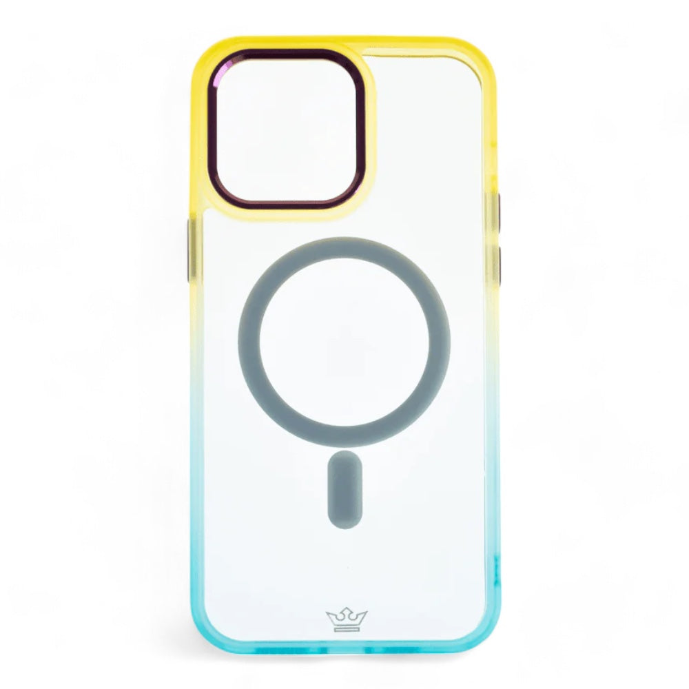 Estuche magsafe el rey degrade borde y magsafe apple iphone 14 color amarillo / turquesa Shop name