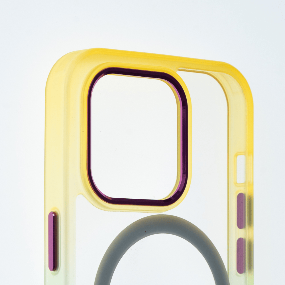 Estuche magsafe el rey degrade borde y magsafe apple iphone 14 color amarillo / turquesa Shop name