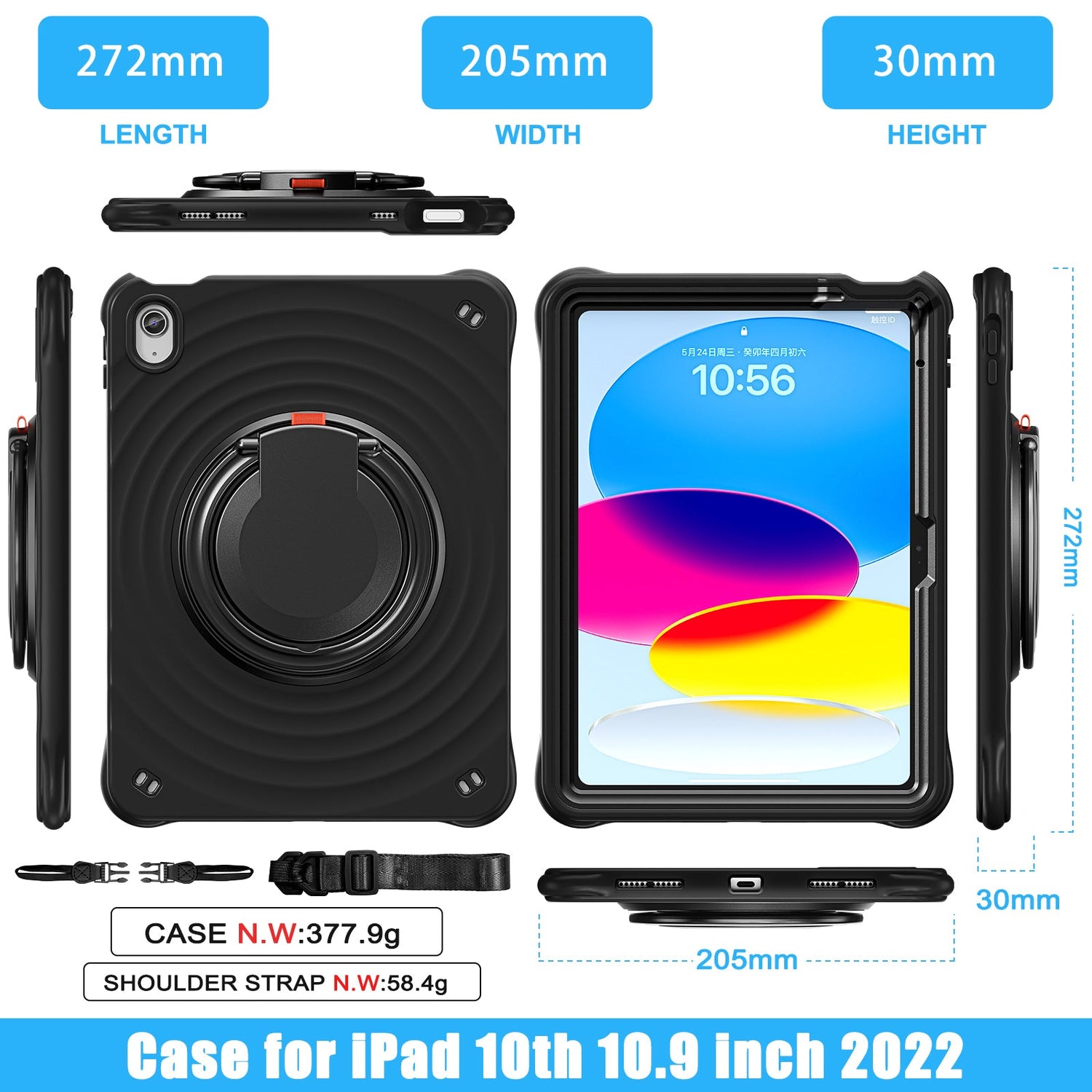 Estuche chief engineer b series modelo ipad 10 th color negro con strap Shop name