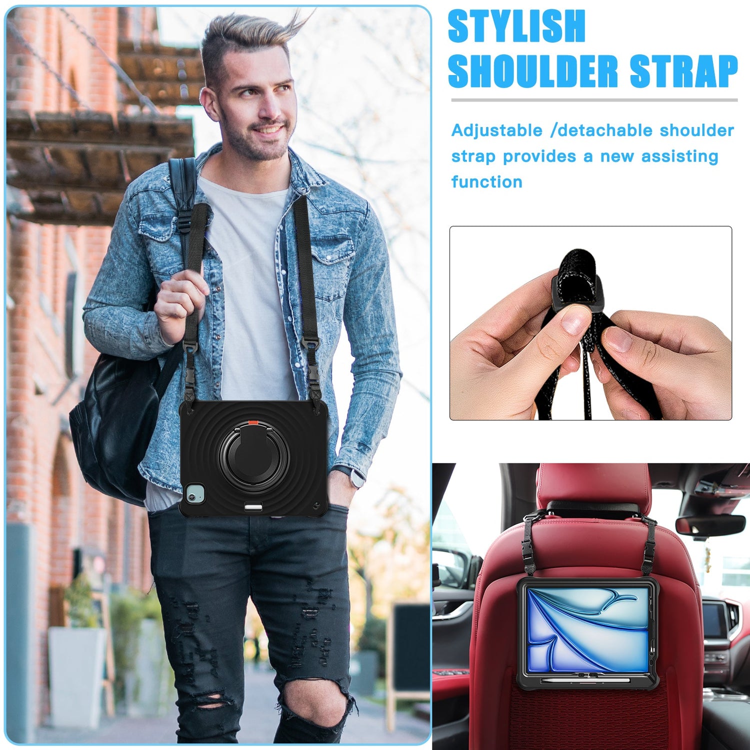 Estuche chief engineer b series modelo ipad air 11 2024 color negro con strap  Shop name