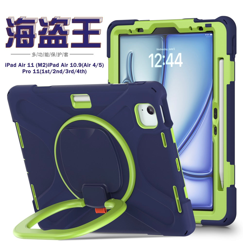 Estuche pirate b series modelo ipad air 11 2024 color azul marino / verde con strap Shop name