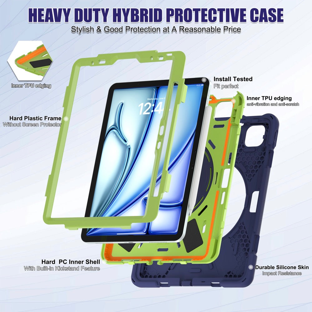 Estuche pirate b series modelo ipad air 11 2024 color azul marino / verde con strap Shop name