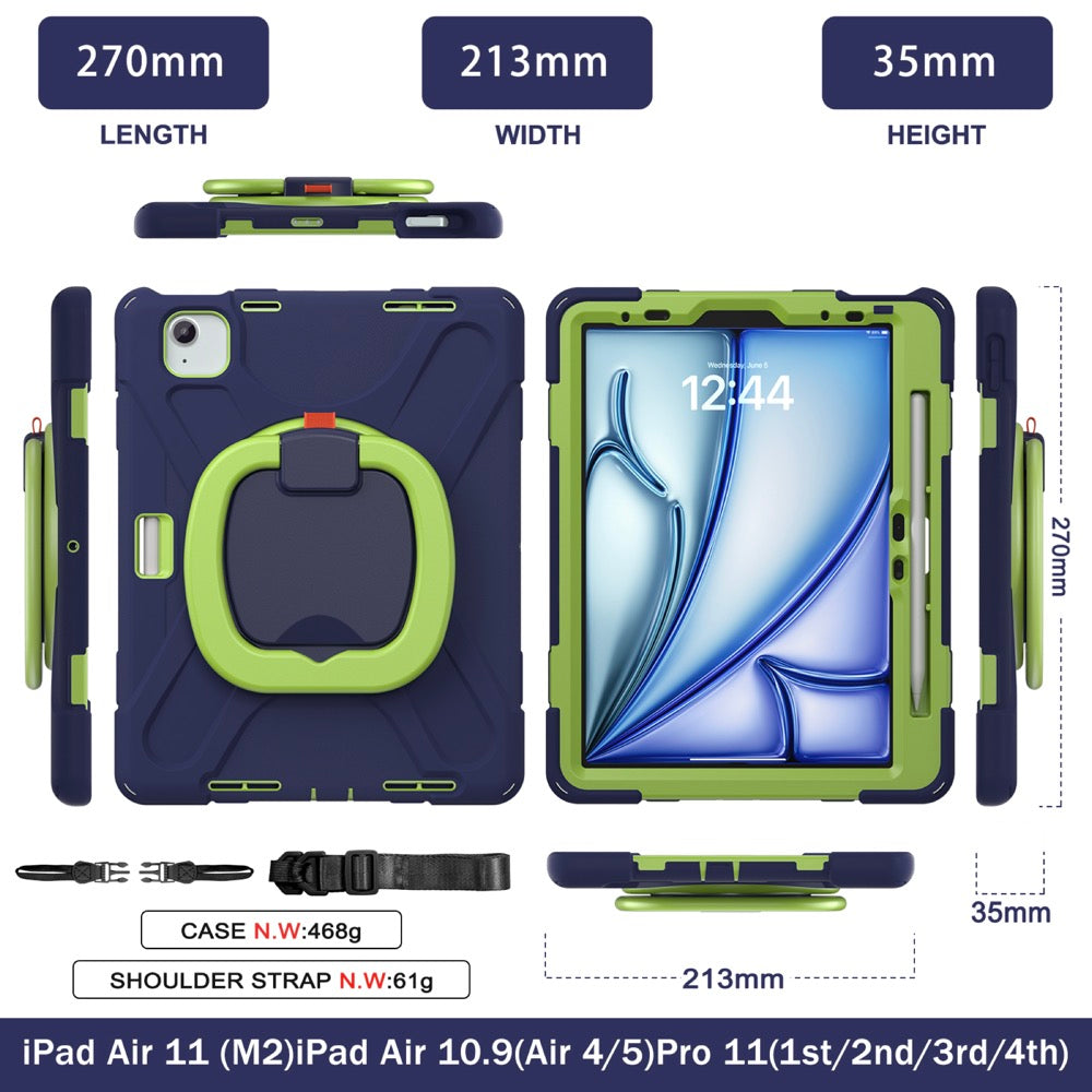 Estuche pirate b series modelo ipad air 11 2024 color azul marino / verde con strap Shop name