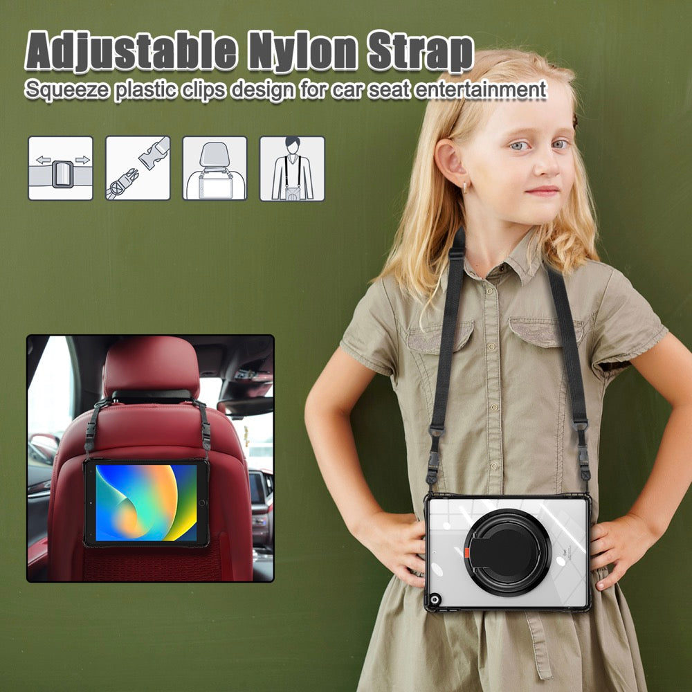 Estuche transparent b series modelo ipad 10.2 color negro con strap Shop name