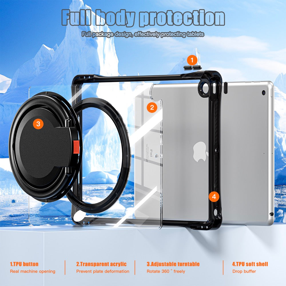 Estuche transparent b series modelo ipad 10.2 color negro con strap Shop name