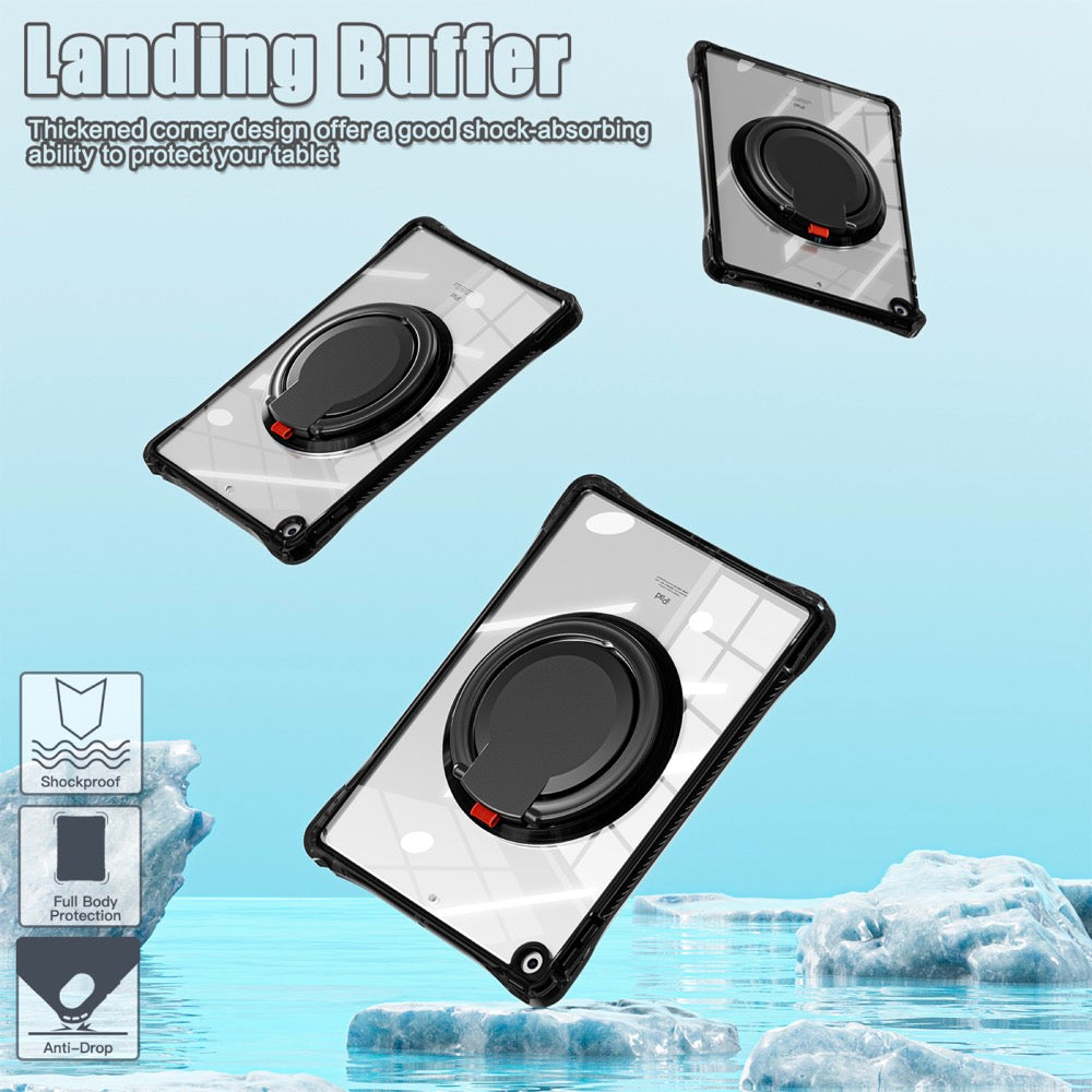 Estuche transparent b series modelo ipad 10.2 color negro con strap Shop name