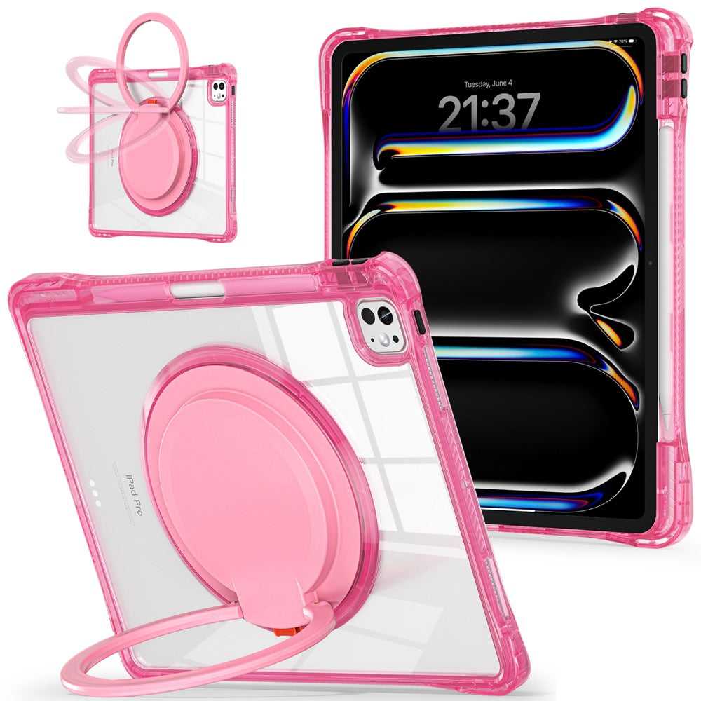 Estuche transparent b series modelo ipad pro 13 2024 color fucsia con strap Shop name