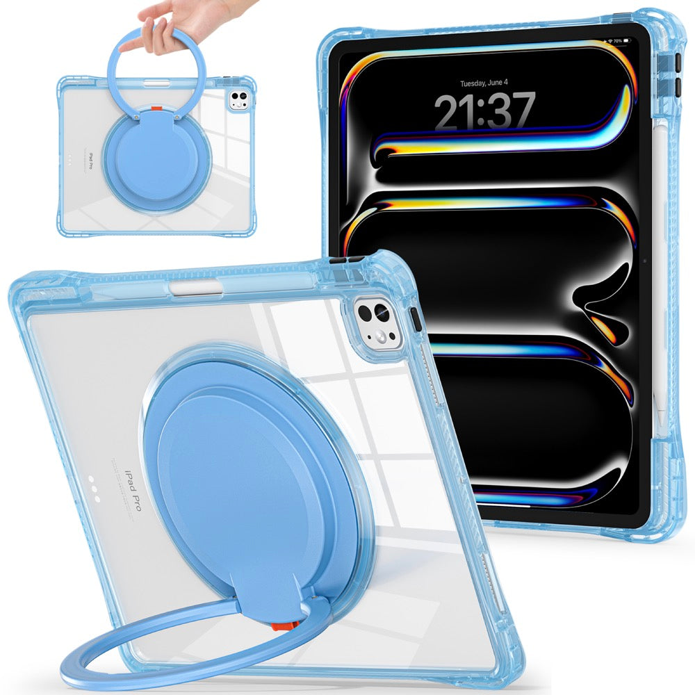 Estuche transparent b series modelo ipad pro 13 2024 color celeste con strap  Shop name