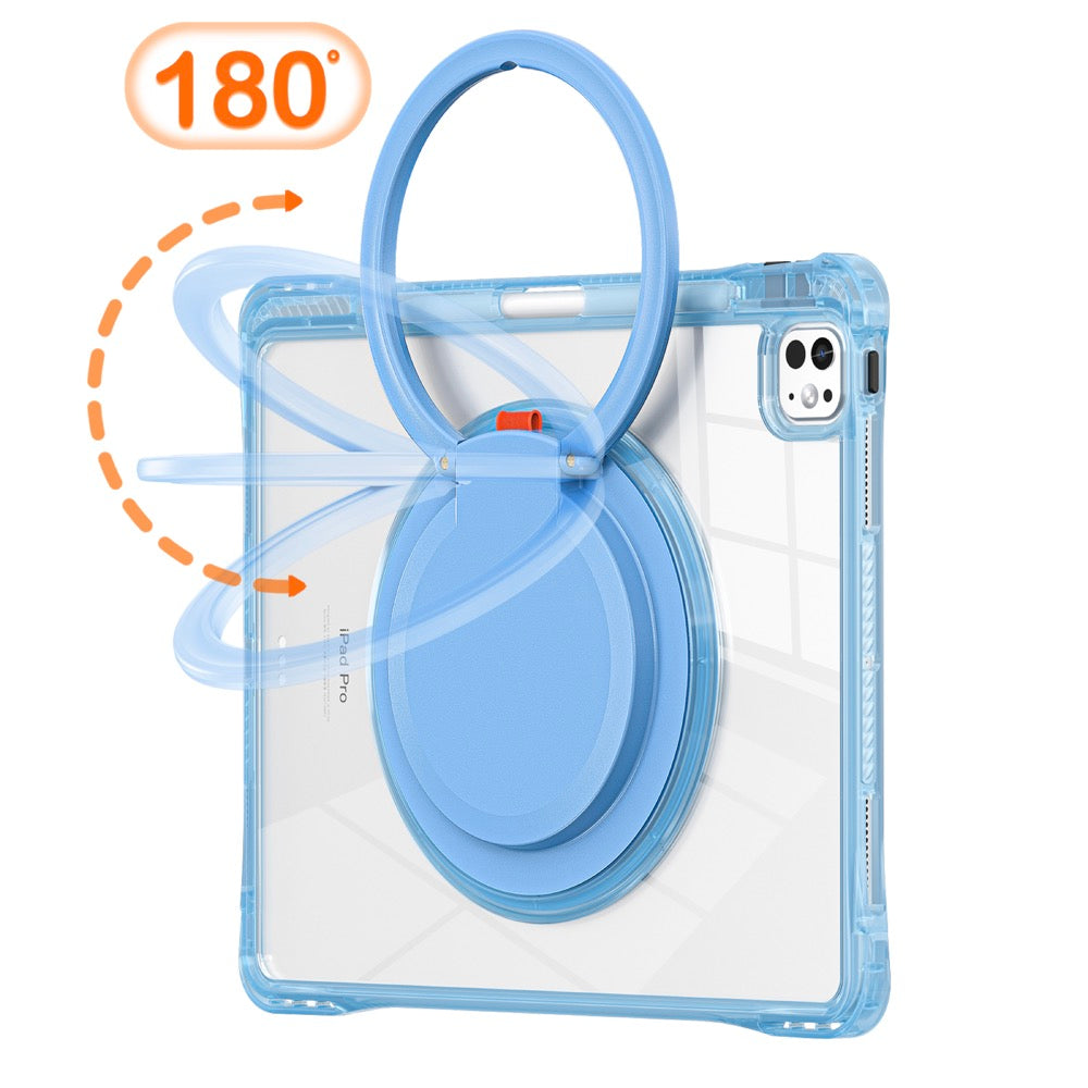 Estuche transparent b series modelo ipad pro 13 2024 color celeste con strap  Shop name