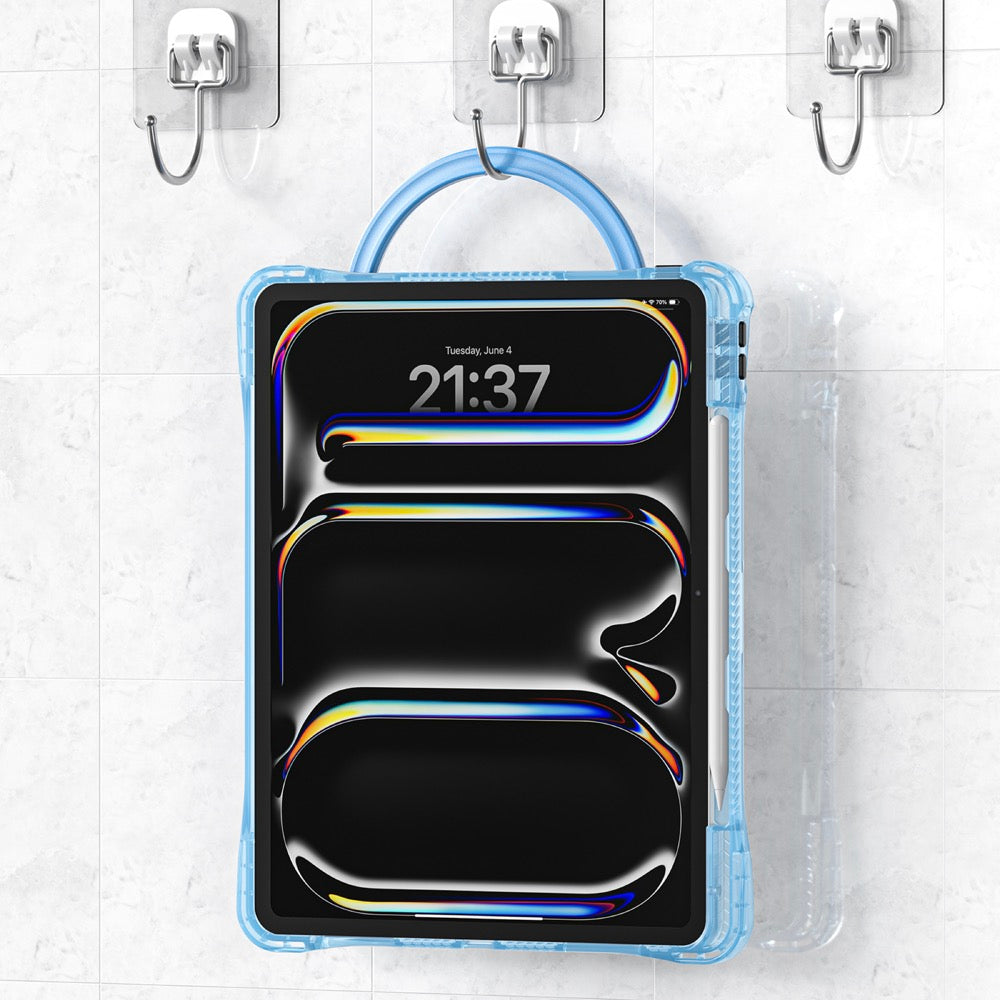 Estuche transparent b series modelo ipad pro 13 2024 color celeste con strap  Shop name