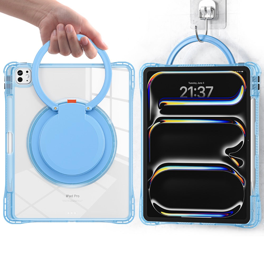 Estuche transparent b series modelo ipad pro 13 2024 color celeste con strap  Shop name