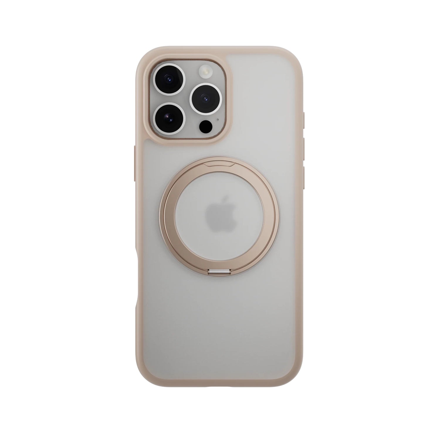 Estuche switcheasy magstand iphone 16 pro magstand 360 m rotating ring protective case color rosado arena