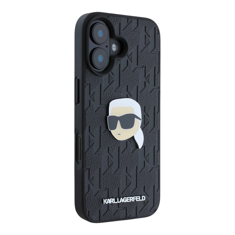 Estuche karl lagerfeld skin iphone 16 karl hc pu monogram k. head pin color negro Shop name