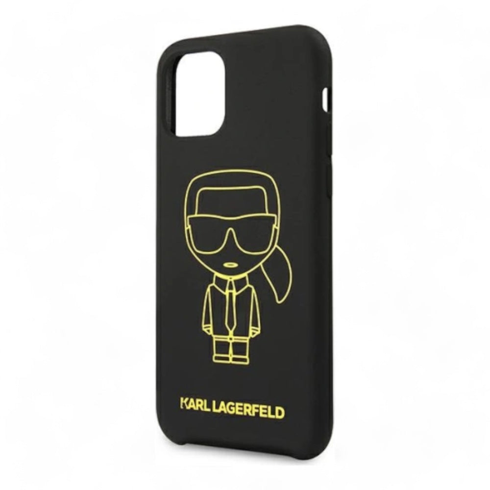 Estuche karl lagerfeld silicone yellow outline black iphone 11 color negro Shop name