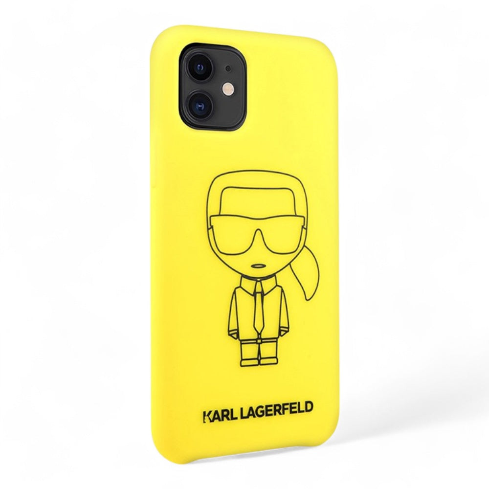 Estuche karl lagerfeld silicone ikonik black outline yellow iphone 11 color amarillo Shop name