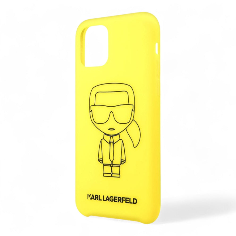Estuche karl lagerfeld silicone ikonik black outline yellow iphone 11 color amarillo Shop name